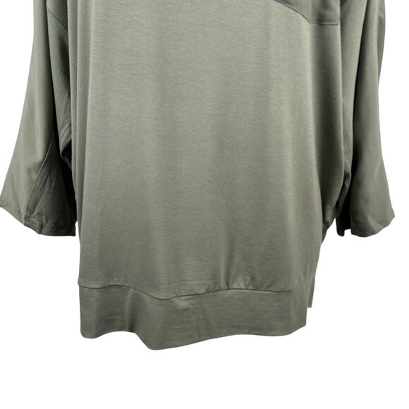 Chicos Collection Women’s Kylie Top 3/XL/16 Green Pocket 3/4 Sleeve Shirt - Picture 3 of 11